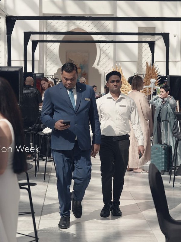 Visitors arriving for a Dubai business event